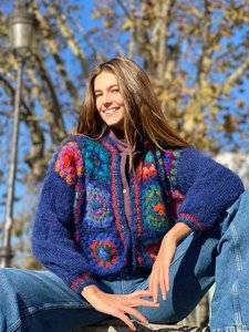 Pulls pour femmes en maille de mohair vintage à motif carré de grand-mère, à <span class=keywords><strong>crochet</strong></span> à la main, ajourés, sur mesure, modestes, cardigan, 2023 - Product Image 6