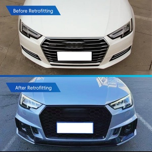 Kit de carrocería para Audi A4 2017-2019, modificación y actualización a estilo RS4, parachoques delantero, parrilla, parachoques trasero y alerón trasero. - Product Image 2