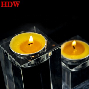 Cina fabbrica all'ingrosso 5x8cm K9 candeliere di cristallo trasparente portacandele cubo di cristallo per la decorazione domestica portacandele antico - Product Image 3