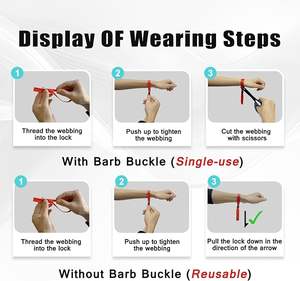 Woven Polyester Wristband with <b>Plastic</b> Clip Button - Product Image 4