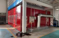Cabine de peinture automobile à chauffage électrique 14KW, filtration en quatre étapes, éclairage LED, certifiée CE, 7000x5000mm pour atelier de carrosserie 380V