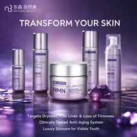 Kit de Soins de la Peau Beauté Naturelle en Gros : Routine Quotidienne NMN Resvératrol – Nettoyant, Tonique, Sérum, Lotion, Hydratant