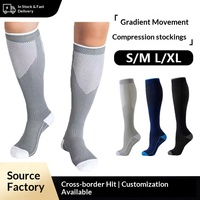Chaussettes de compression sportives à soutien graduel, chaussettes longues de compression pour mollets, chaussettes de compression élastiques pour la course et le cyclisme