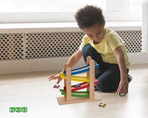Wooden Modern Design Race Track <b>Car</b> Ramp Construction Set for <b>Toddlers</b> Lightweight Eco-Friendly Handmade Tabletop Indoor Use - Product Image 2