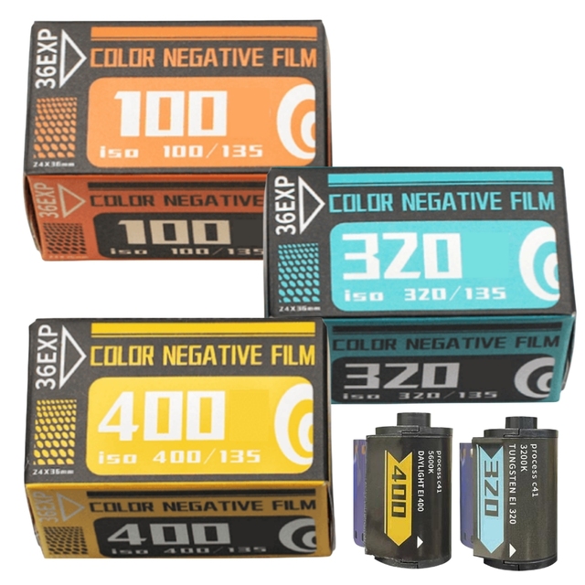 135 Color Negative Film ISO 400 320 100 35mm Color Film Rolls 36 Exp Process C-41 Disposable Camera Negative Film Storage Box