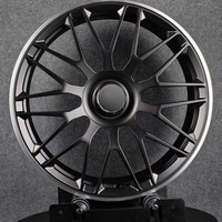 Nuevas Llantas Forjadas Multirradio Premium de 19-21 Pulgadas, Acabado Negro Mate con Borde Plateado, Rines Deportivos 5x120 de Aleación Personalizada para Mercedes