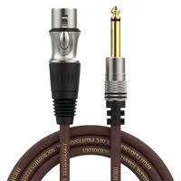 Câble de microphone XLR mâle 6,35 mm, 2 cœurs, pour connexion dynamique d'amplificateur, haut-parleur, ordinateur, moniteur multimédia, Jack J804C