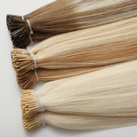 Extensions de cheveux humains russes alignées sur les cuticules, I-Tip, cheveux vierges Remy, lisses, fixation micro-attache, toutes les couleurs disponibles