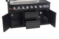 Barbecue à gaz en acier inoxydable à 8 brûleurs avec allumage électronique et brûleur infrarouge, barbecue de cuisine extérieure pour patio