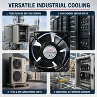 Ventilateur EC 15050 150 mm à alimentation CA pour refroidisseur d'air de réfrigération commerciale, chargeur de VE, compresseur d'air – Remplacement direct