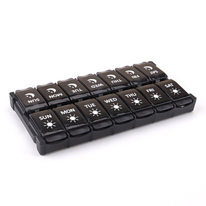 Wholesale Button 14 Easy Pack Portable Medicine Box <b>Plastic</b> Sub-Pack for One Week Morning and Evening Dust-proof Travel <b>Storage</b> - Product Image 5