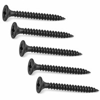 Vis à cloison sèche 3,5x32mm à filetage fin, phosphatées noires, vis autotaraudeuses à tête trompette pour bois