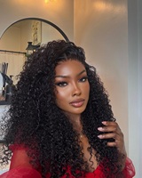 Perruques Lace Front Ondulées en Cheveux Brésiliens Remy Sans Colle, Densité 250%, Dentelle HD Transparente, Pré-Pluckées avec Baby Hair pour Femmes Noires