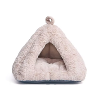 Vente flash hiver 2024, nouvelle maison pour animaux de compagnie en velours confortable, légère et pliable, personnalisable pour chien et chat