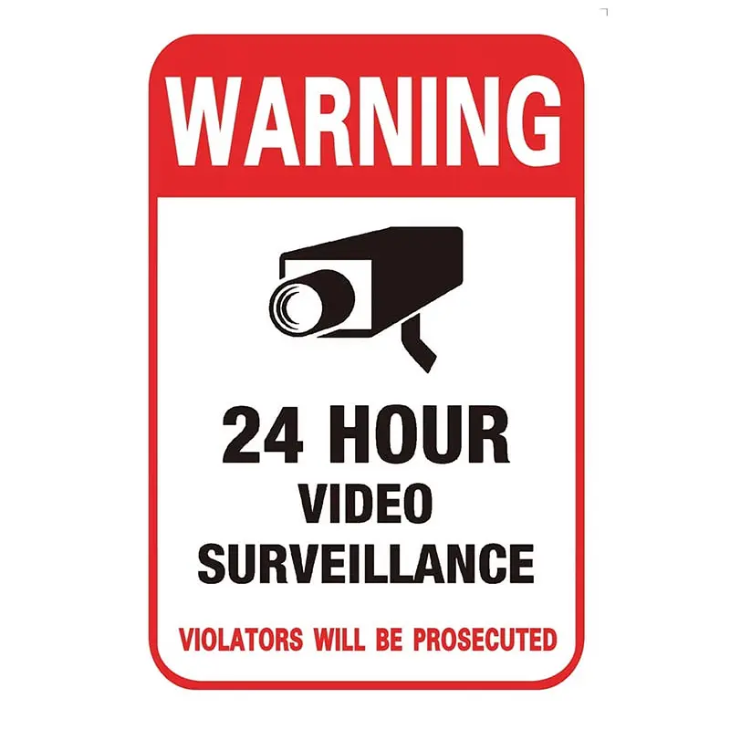 Custom Reflecterende 24 Uur Video Geen Verboden Aluminium Bord Veiligheid Waarschuwingsbord