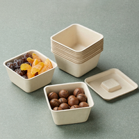 Boîtes alimentaires jetables écologiques en pulpe, emballages biodégradables pour pâtisseries et desserts, idéales pour les mochi glacés, les gâteaux de viande effilochée et les noix