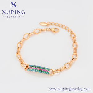 A00908488XUPING初回注文 $50以上送料無料高級ハンドジュエリー18Kゴールドカラー合成CZ3A + ストーンカフブレスレット - Product Image 4
