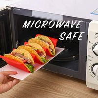 6 pièces porte-tacos colorés ensemble PP matériel de santé grand plateau à tacos assiettes contient des tacos pour plateaux alimentaires