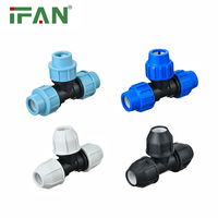 IFAN Raccords en PEHD ASTM D3350 très demandés 20-110MM, Raccords de tuyauterie en PEHD, Raccords de compression en PP en forme de T