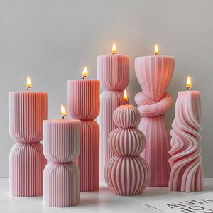 Rope Knot Pillar Silicone Mould Stereo Striped Aromatherapy Candle Abrasives DIY Candlestick Ornaments Disposable - Product Image 1