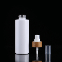 Botol Kaca Putih Berkilau 100ml Ramah Lingkungan dengan Pompa Bambu Asli
