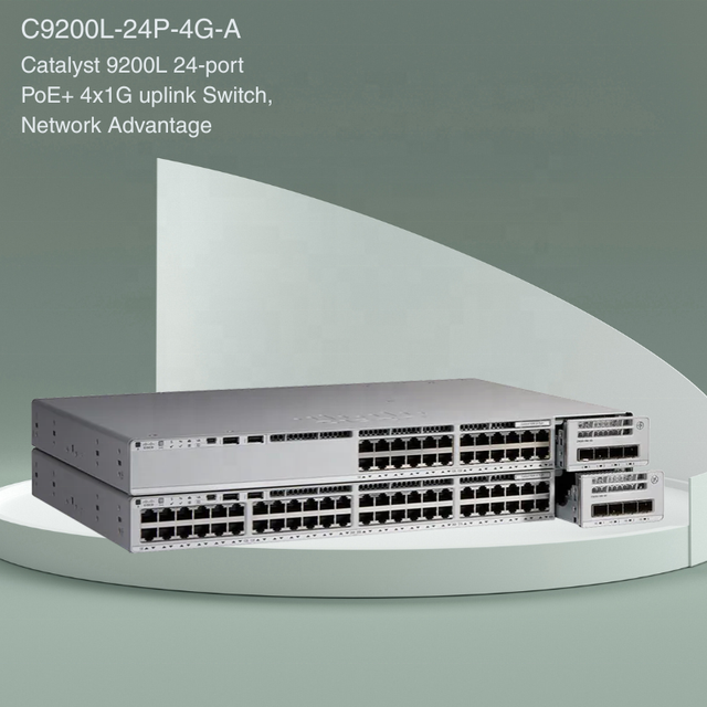 C9200L-24P-4G-A New Stackable Cisco Catalyst 24 Port Gigabit PoE Managed Layer3 Enterprise Access Switch C9200L-24P-4G-A