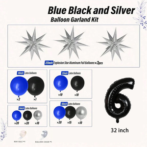 Guirlande <span class=keywords><strong>de</strong></span> ballons en aluminium rétro <span class=keywords><strong>noir</strong></span> et or en forme d'étoile, décoration <span class=keywords><strong>de</strong></span> fête prénatale, anniversaire, mariage, accessoire <span class=keywords><strong>de</strong></span> décoration, <span class=keywords><strong>arche</strong></span> <span class=keywords><strong>de</strong></span> ballons - Product Image 3