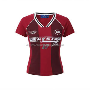 Camiseta de mujer con cuello redondo y manga corta, transpirable, estilo patchwork, diseño de jersey holgado, novedad de verano 2026, top de nicho con sentido del diseño. - Product Image 5