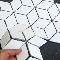 Mosaïque de carrelage en céramique blanche mate effet diamant pour piscine - Design parquet moderne pour les murs et les sols de la cuisine et de la salle de bain