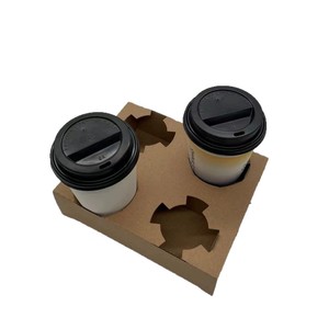 Porte-gobelets jetables en carton ondulé pour café, thé au lait, simple, double, quatre gobelets, biodégradable, pour voyage - Product Image 2