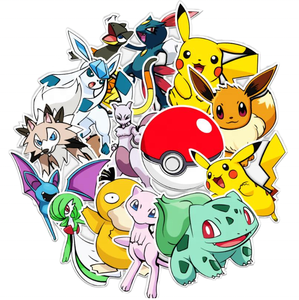 Venta al por mayor Kawaii Pokemoned Anime dibujos animados calcomanía uso promocional troquelado PVC vinilo impermeable pegatina para decoraciones y regalos - Product Image 1