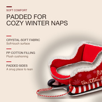 Lit pour chien et chat portable en forme de luge de Noël, confortable pour l'hiver, lavable à la main, en polyester, lit de luxe pour animaux de compagnie