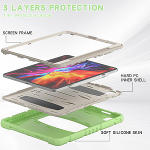 Fundas con soporte de 12,9 "para <span class=keywords><strong>iPad</strong></span> Pro 12,9 2018 2022/<span class=keywords><strong>Air</strong></span> 13 2025, funda de silicona resistente para parachoques, <span class=keywords><strong>carcasa</strong></span> protectora - Product Image 4