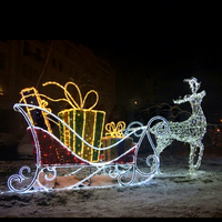 Créez une attraction photo festive avec un motif lumineux LED en forme de traîneau géant avec rennes