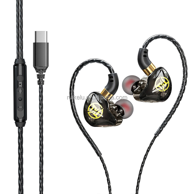 E10 Wired 1.2m Type-C 3.5mm Male Port PC In-Ear Earphones&Headphones for Gaming/Livestream Light Noise Reduction Earbud Headset