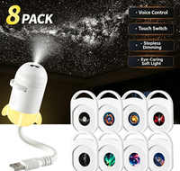 Lampe de projection USB ciel étoilé transfrontalière populaire, lumière d'ambiance romantique pour l'intérieur de voiture à commande sonore, veilleuse galaxie