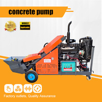 Mini pompe à béton diesel, moteur 4102, 12 MPa, granulats de 30 mm, machine de coulage sur colonne portable sur remorque pour la construction