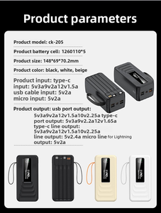 PORPIU vente en gros grande capacité 50000mah batterie externe PD22.5W charge Super rapide alimentation Mobile type-c affichage LED pour Apple - Product Image 6