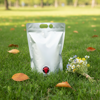 Sachet Doypack en aluminium argenté à double fond de 3L avec valve verseuse pour le stockage de liquides, vin et aliments - Vente en gros