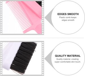Herramientas de peinado personalizadas al por mayor: Peine para el cabello 3 en 1, cepillo para control de bordes con cola de rata, peine de doble cara para cejas - Product Image 5