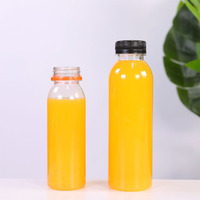 Bouteille en plastique ronde vide personnalisable avec logo, 100 ml, 250 ml, 500 ml, 12 oz, 16 oz, pour jus de fruits, café, lait, boissons froides