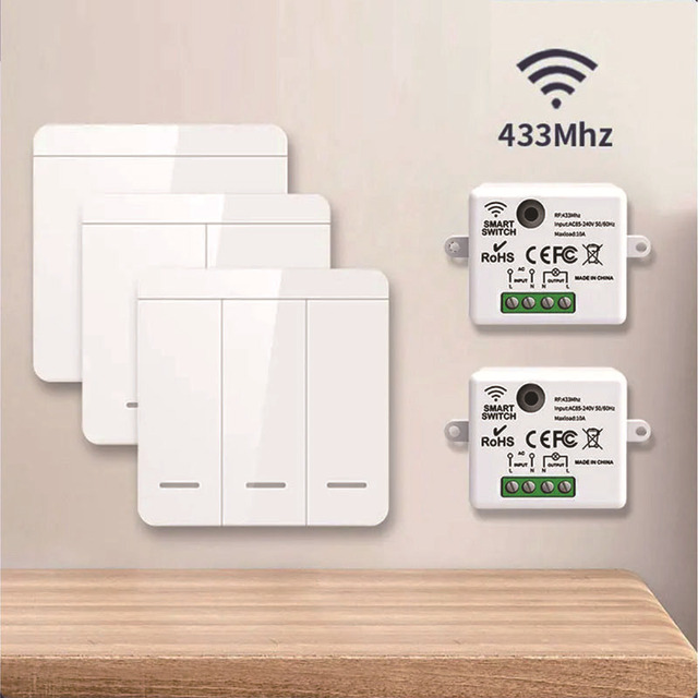 Shinechip Smart Wireless Remote Control Switch Suitable Home Use Dual/Multi-Control Functionality No Wiring Required No Control