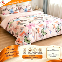 Parure de lit tissée de style européen et américain, 100 % polyester, imprimé floral, drap de lit, housse de couette, douce et respirante, pour la maison et l'hôtel