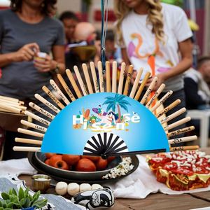 Éventails en bambou de 33 cm en gros, personnalisables avec logo imprimé, éventails à main pour la danse, idéaux pour les fêtes, artisanat en bambou - Product Image 4