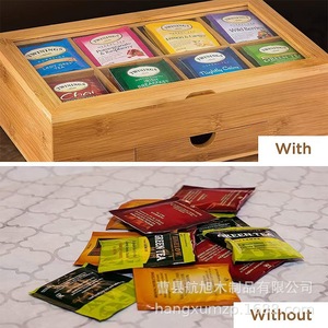 Caja de Almacenamiento de Té de Bambú con Compartimentos, Rectangular, Hecha a Mano, Caja de Regalo Artesanal - Product Image 2