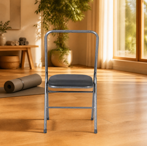 <span class=keywords><strong>Sedia</strong></span> Ausiliaria Pieghevole per Yoga con Telaio in Metallo e Seduta Imbottita in PU, Supporto per Pratica Yoga in Studio e a Casa - Product Image 3