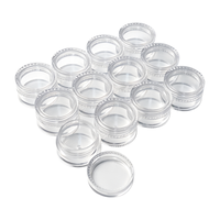 Flacon cosmétique transparent en plastique personnalisé de 3 ml/5 ml/10 ml, mini-récipient, petit pot en plastique transparent PS