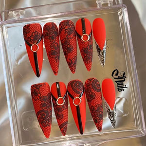 Vente en gros <span class=keywords><strong>2023</strong></span>, <span class=keywords><strong>faux</strong></span> <span class=keywords><strong>ongles</strong></span> longs personnalisés en 3D, 24 pièces dans diverses couleurs, étiquette privée, <span class=keywords><strong>faux</strong></span> <span class=keywords><strong>ongles</strong></span> pour application sur les doigts - Product Image 6