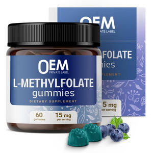 Gomitas de L-Metilfolato OEM 15mg 5-MTHF, Suplemento Calmante, Gomitas de Folato Metilado Vitamina B9 para el Apoyo Cerebral - Product Image 1