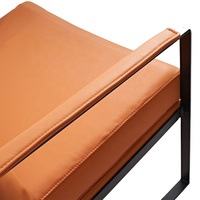Fauteuil d'appoint moderne en similicuir avec structure métallique, confortable, design modulaire, multifonctionnel pour la maison, le bureau, l'hôpital, l'hôtel, la chambre à coucher